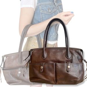 Dooney & Bourke Genuine Florentine Vacchetta dark brown leather satchel, med/lg